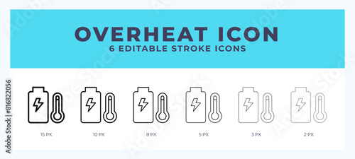 Overheat line icon. For web. And mobile app. Vector illustration.