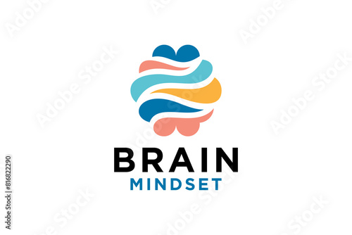 Brain Logo design vector template Think idea