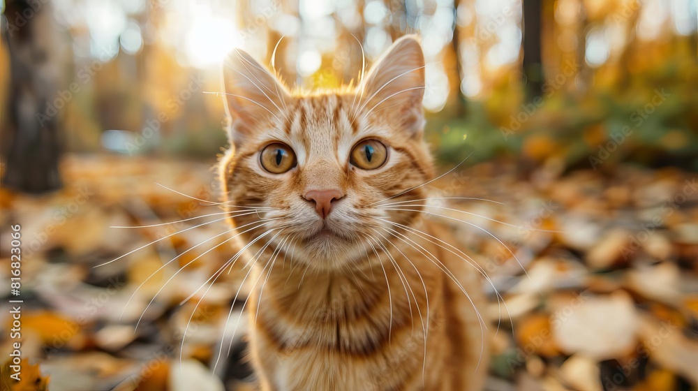 Obraz premium The impact of social media on popularizing images of cats smiling to the camera