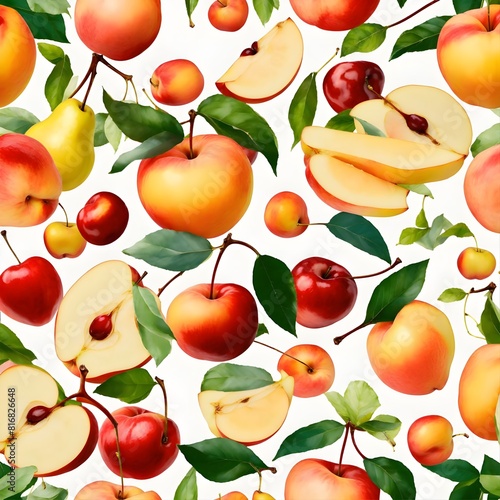 seamless pattern with fruits. Fruits Background. group of fruits 