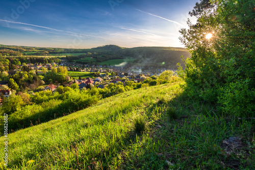 View of Bakonybel, a historic village in the Bakony Mountains in Veszprem county, Hungary