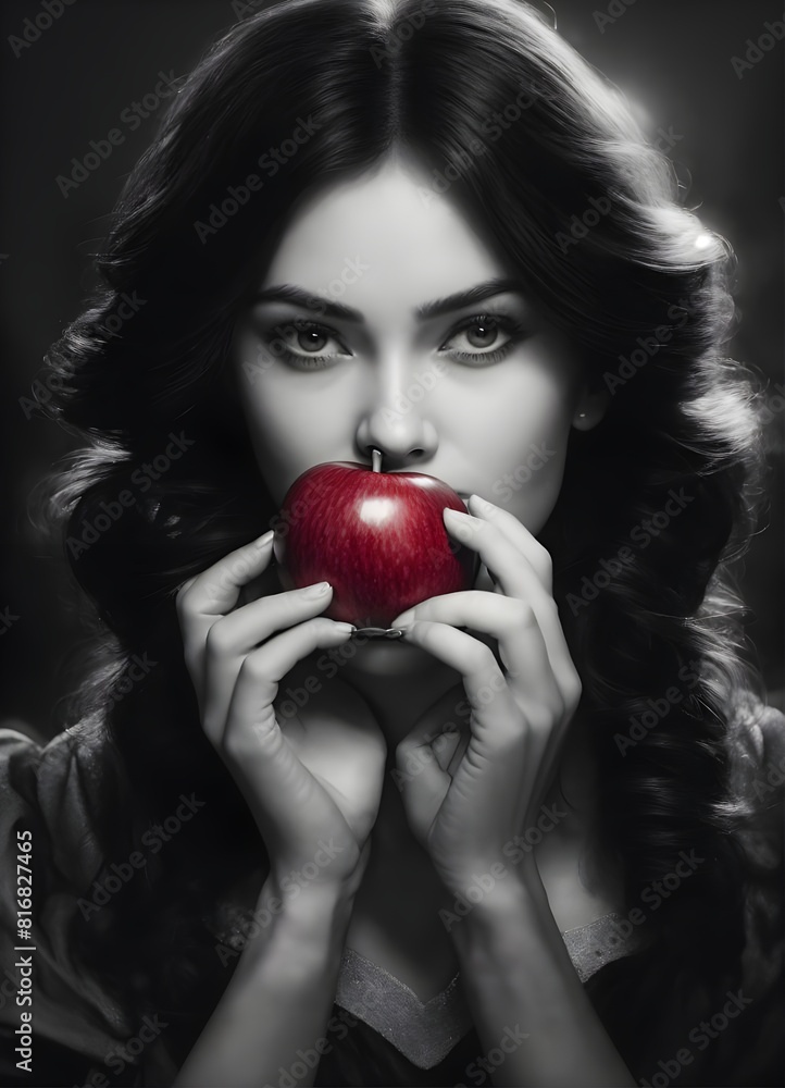 portrait of a woman with apple portrait of a woman with apple