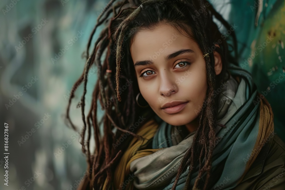 unique young woman dreadlocked hair individuality and cultural expression portrait photography unique young woman dreadlocked hair individuality and cultural expression portrait photography