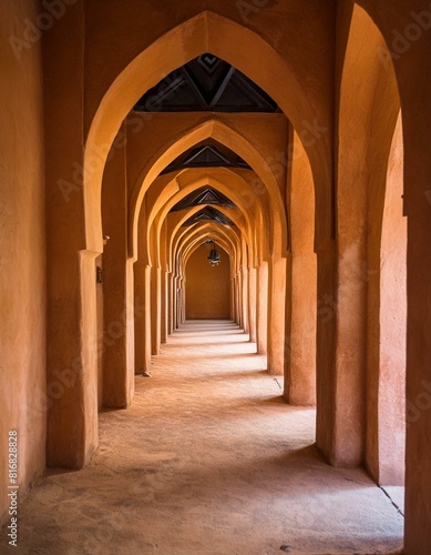 Golden Glow  Journey Through an Orange Moroccan Corridor