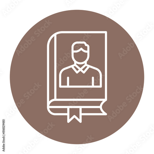 Autobiography vector icon. Can be used for Literature iconset.