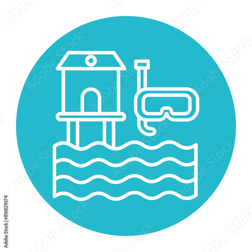Dive Resort vector icon. Can be used for Vacation and Tourism iconset.