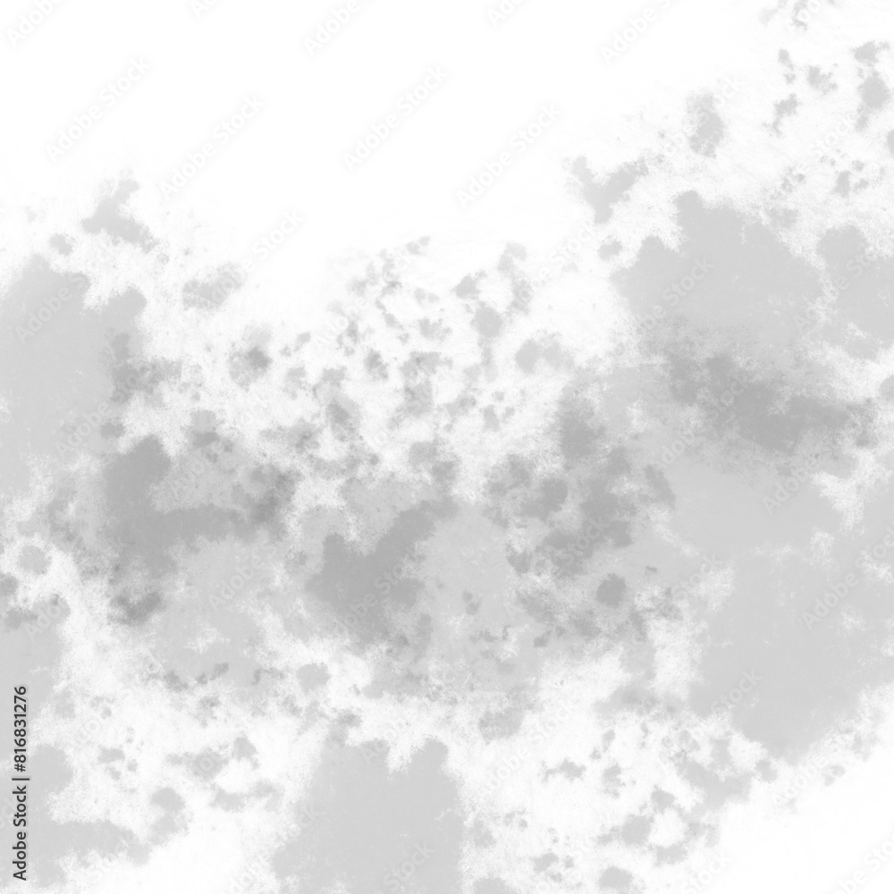 Abstract black and white gray texture spots blots on a white background. Smoke clouds. Decorative effect overlay.