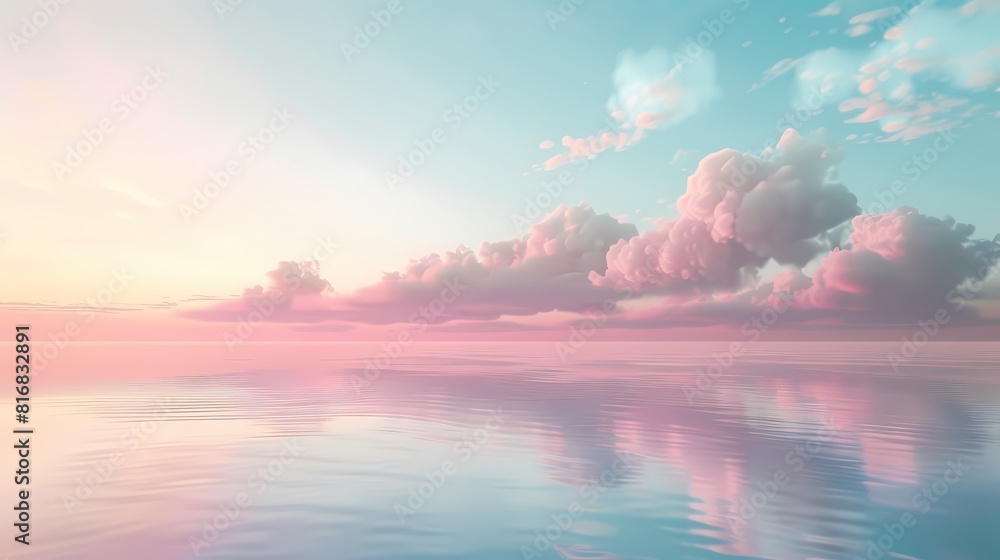 Soft pastel hues spreading gently, evoking a feeling of tranquility and relaxation.