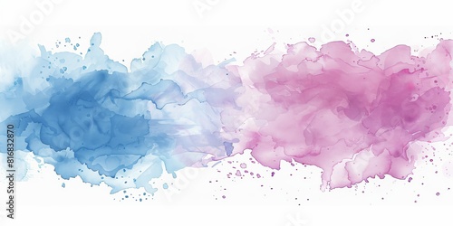 Abstract watercolor background. Blue and pink watercolor.