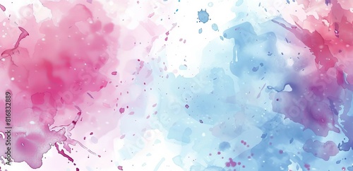 Abstract watercolor background. Pink and blue watercolor.