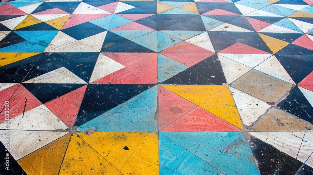 Fototapeta premium Colorful Patterned Floor Art Background