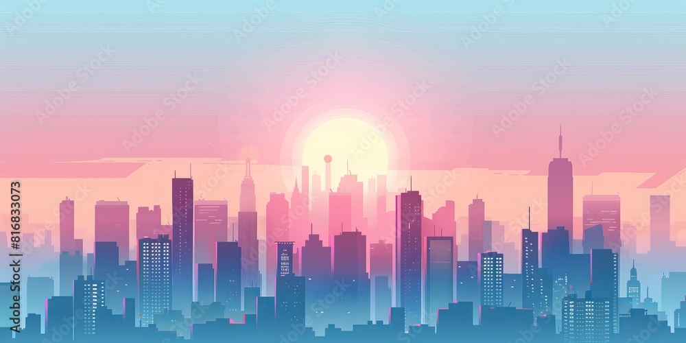 Cityscape. Sunset over the city. Cityscape. Sunset over the city.