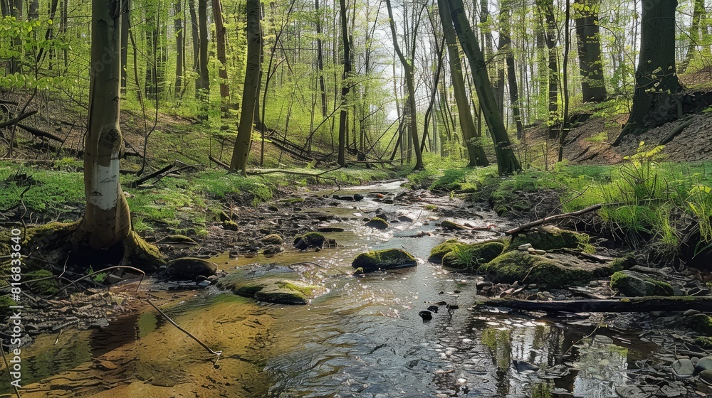 Forest stream during spring Forest stream during spring
