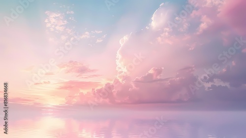 Subdued pastel colors diffusing gently, casting a soft and gentle light over the surroundings.