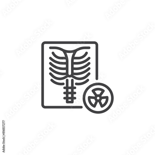 Chest x-ray line icon