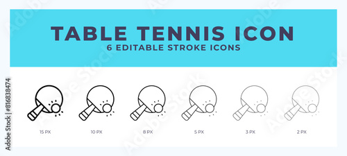 Table tennis line icon. For web. And mobile app. Vector illustration.