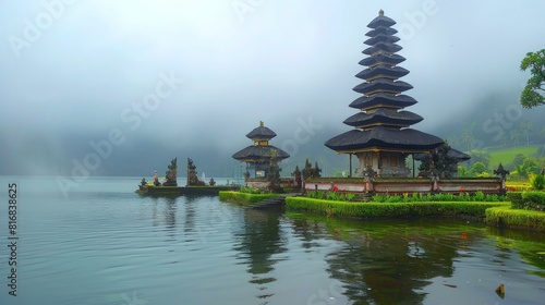 pura ulun danu bratan temple in Bali, indonesia. 