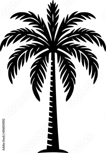 Coconut palm tree vector silhouette simple style 