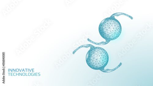  Intraocular lenses 3D low poly concept. Healthcare eye vision care medicine surgery. Isolated eyewear correction. Ad marketing template vector illustration