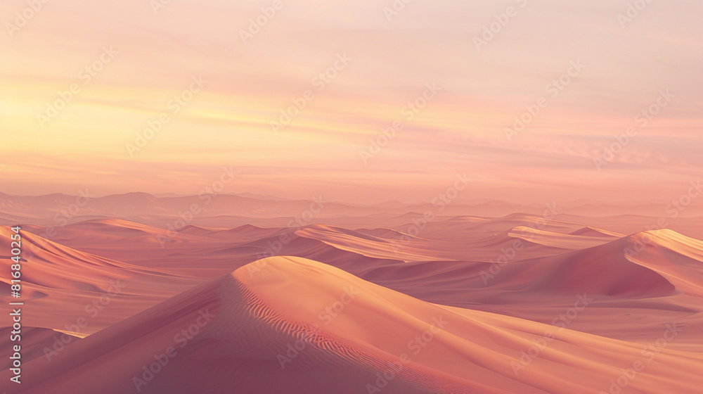 Desert Dusk Gradient A desert dusk gradient transitioning from soft pastel pinks and oranges to muted earthy tones of sand and stone reflecting the peaceful serenity  