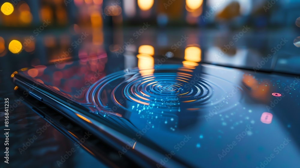 A smartphone with security features like fingerprint and face recognition in use A smartphone with security features like fingerprint and face recognition in use
