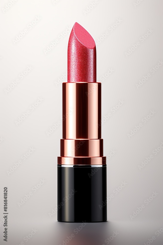 Pink lipstick with shade on white background Pink lipstick with shade on white background