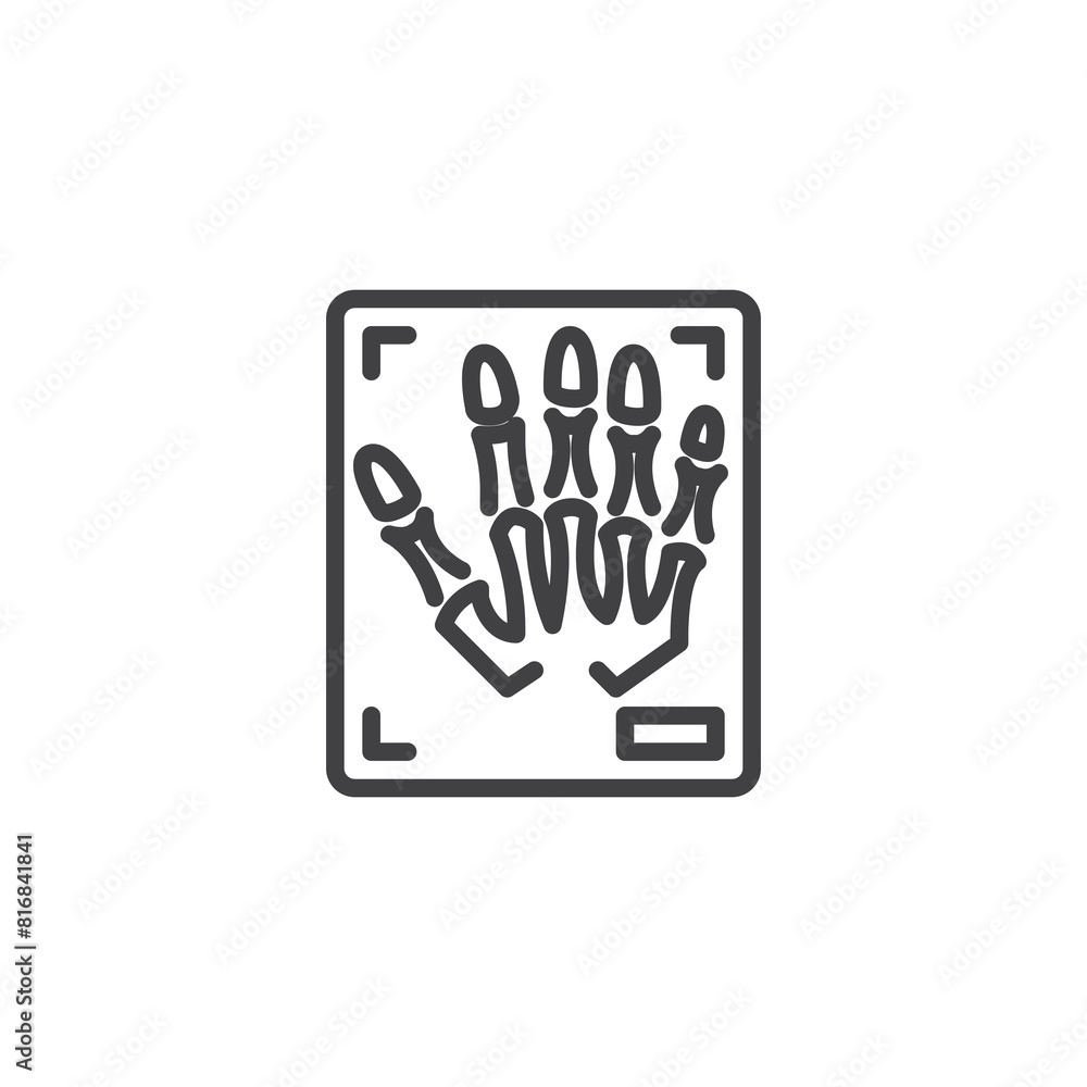 Hand X-Ray line icon