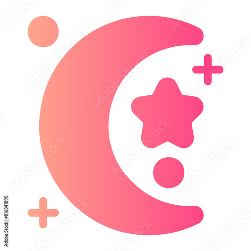 crescent moon gradient icon