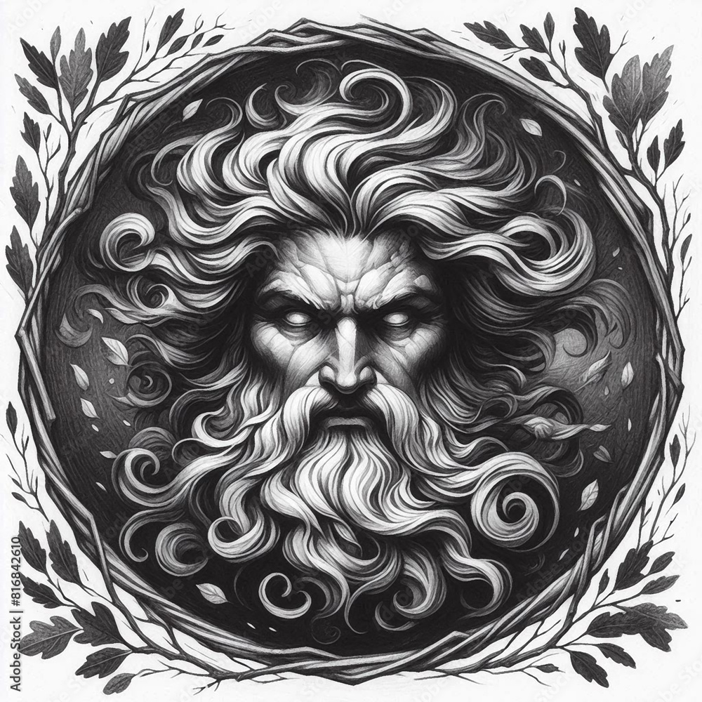Mythological engraving illustration Mythological engraving illustration
