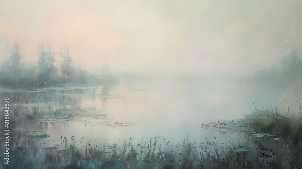 Gentle pastel shades dancing gracefully, painting the landscape in soft, muted tones.