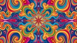 Vivid colorful mandala abstract pattern psychedelic, thin lines, high definition