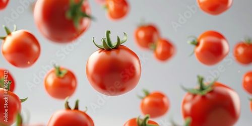 Blurred motion of fresh red tomatoes.