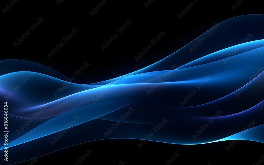 Aesthetic dark blue wave on black background. Modern abstract background Aesthetic dark blue wave on black background. Modern abstract background