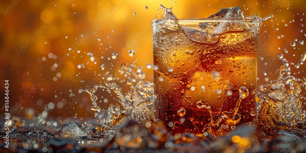 Ice-cold soda with fizzing bubbles, perfect for any occasion. Ice-cold soda with fizzing bubbles, perfect for any occasion.