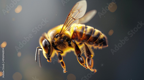 Photo of a close up of a bee photo