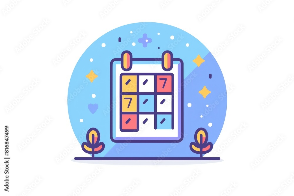 Clock on a blue circle calendar, ideal for time management concepts Clock on a blue circle calendar, ideal for time management concepts