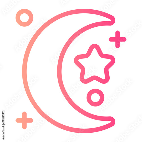 crescent moon gradient icon