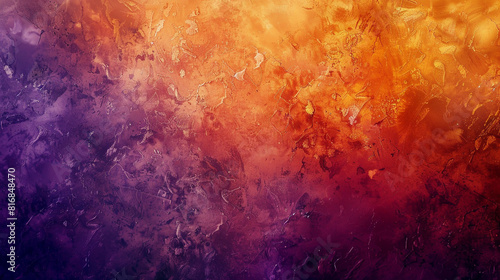 Abstract gradient background with a blend of vibrant burnt orange and deep purple  featuring textured patterns and a sense of depth