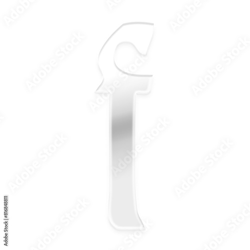3D Metallic Alphabet F