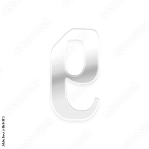 3D Metallic Alphabet E