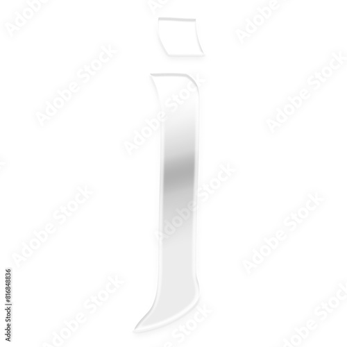 3D Metallic Alphabet J