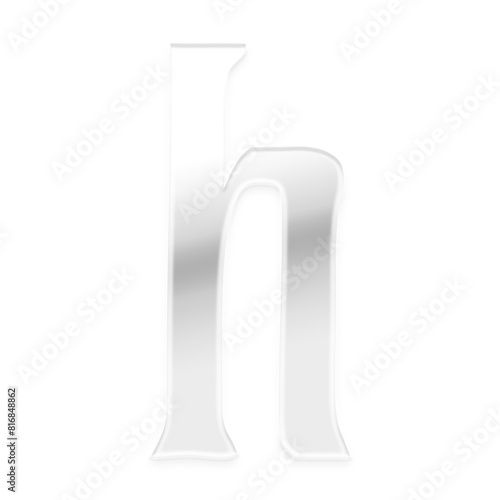 3D Metallic Alphabet H