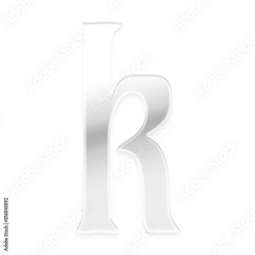 3D Metallic Alphabet K