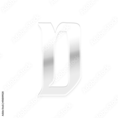 3D Metallic Alphabet D