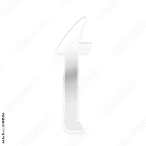 3D Metallic Alphabet T