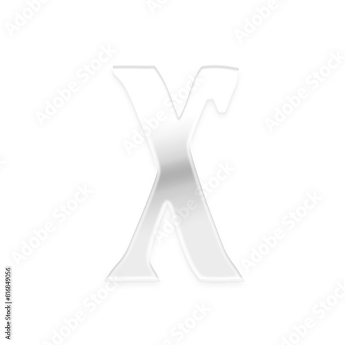 3D Metallic Alphabet X