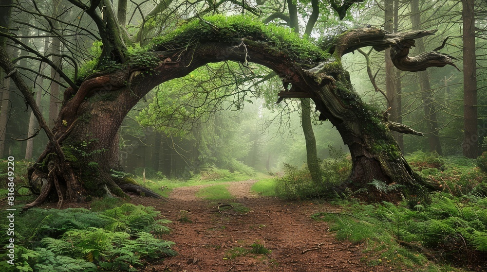 A forest s tree forms an arch