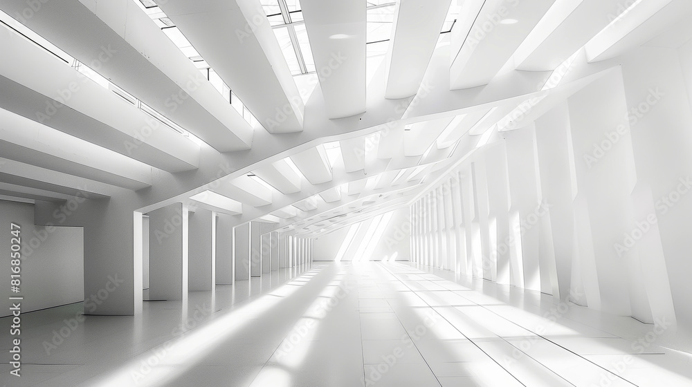 A white abstract architectural geometric background A white abstract architectural geometric background