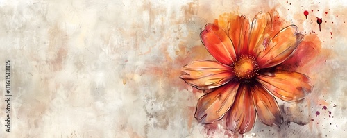 Vibrant Watercolor Flower w...