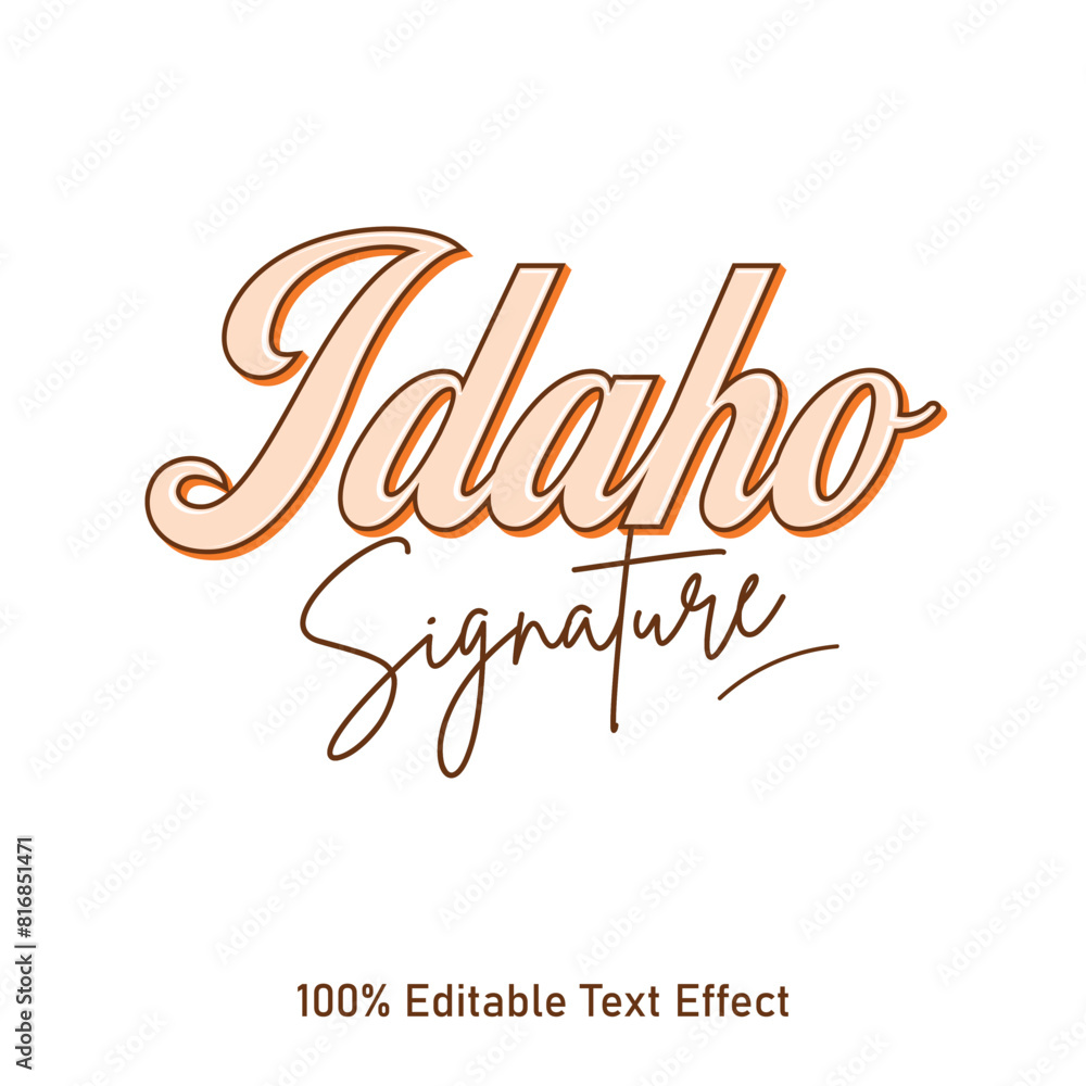 Idaho text effect vector. Editable college t-shirt design printable text effect vector